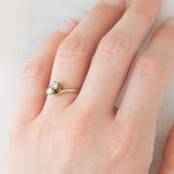 Toi et Moi vintage in oro giallo 9K con diamanti di taglio brillante (0.28ctw ca.), anni ‘80