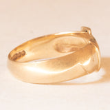 Anello antico vittoriano a forma di cintura con fibbia in oro giallo 9K, anno 1864