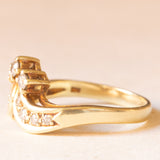 Anello vintage in oro giallo 14K con diamanti di taglio brillante (0.30ctw ca.), anni ‘70