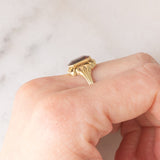 Anello da cocktail vintage in oro giallo 14K con quarzo citrino (1.80ct ca.), anni ‘40