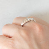 Anello vintage in oro bianco 14K con diamanti (0.06ctw ca.), anni ‘70/‘80