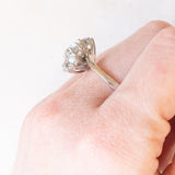 Anello vintage in oro bianco 14K con acquamarine (2.20ctw ca.), anni ‘70/‘80