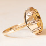 Anello Art Déco da cocktail in oro giallo 9K con quarzo citrino (7.20ct ca.), anni ‘30