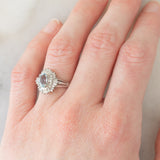 Anello ballerina vintage in platino con acquamarina (0.65ct) e diamanti (0.35ctw), anni ‘80/‘90