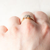 Anello vintage in oro giallo e bianco 9K con diamanti (0.08ctw ca.), anno 1991