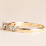 Anello vintage in oro giallo e bianco 9K con diamanti (0.18ctw ca.), anni ‘90