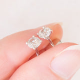 Orecchini punto luce in oro bianco 18K con diamanti di taglio vecchia Europa (0.81ctw ca.)