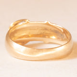 Anello antico vittoriano a forma di cintura con fibbia in oro giallo 9K, anno 1864