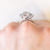 Anello vintage in oro bianco 14K con acquamarine (2.20ctw ca.), anni ‘70/‘80