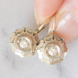 Orecchini Art Déco in oro bianco 18K con diamanti di taglio brillante (0.30ctw ca.), anni ‘30/‘40