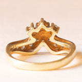 Anello vintage in oro giallo 14K con diamanti di taglio brillante (0.30ctw ca.), anni ‘70