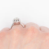 Solitario in oro bianco 18K con diamante di taglio vecchia miniera (0.97ct ca.)