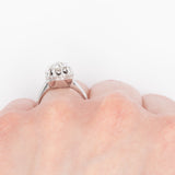 Solitario in oro bianco 18K con diamante di taglio vecchia miniera (0.97ct ca.)