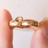 Ciondolo portafoto vintage a forma di cuore con lamina in oro giallo 9K su metallo, anni ‘50/‘60