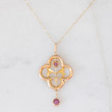 Pendente antico lavalier in oro giallo 9K con ametiste (0.35ctw ca.), anni ‘10/‘20