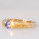 Solitario vintage in oro giallo 9K con tanzanite (0.57ct ca.)