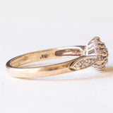 Anello vintage in oro giallo e bianco 9K con diamanti (0.15ct ca.), anni ‘70