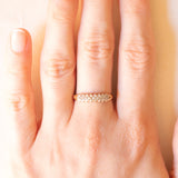 Anello vintage in oro giallo 9K con diamanti (0.15ctw ca.), anno 1993