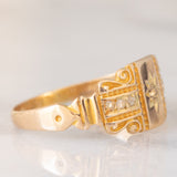 Anello antico in oro giallo 14K con diamanti di taglio rosetta (0.08ctw ca.), anni ‘10