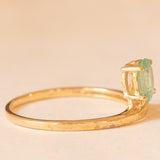 Anello in oro giallo e bianco 10K con smeraldo (0.50ct ca.) e topazi bianchi, anno 2016