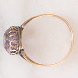 Solitario antico in oro giallo 9K con ametista (2.20ct ca.), primi del ‘900