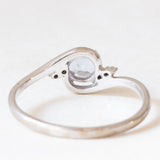 Anello vintage in oro bianco 9K con tanzanite (0.20ct ca.) e diamanti, anni ‘90