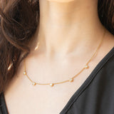 Collier vintage in oro giallo 18K con diamanti di taglio brillante (1ctw ca.), anni ‘70