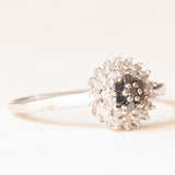 Anello vintage in oro bianco 9K con diamanti neri trattati e diamanti bianchi (0.25ctw ca.)