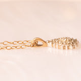 Collana vintage con ciondolo in oro giallo 9K e ciondolo in oro giallo e bianco 9K con diamanti (0.15ctw ca.)