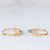 Orecchini Claddagh vintage in oro giallo e bianco 9K