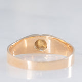 Solitario antico a fascia in oro giallo 14K con diamante di taglio rosetta (0.25ct ca.), primi del ‘900