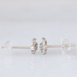 Orecchini a margherita in oro bianco 14K con diamanti di taglio brillante (0.30ctw), anni ‘80/‘90