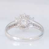 Anello a fiore vintage in platino con diamanti (1.26ctw), anni ‘80