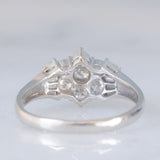 Anello a fiore vintage in platino con diamanti (0.76ctw), anni ‘80