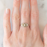 Solitario Art Déco in oro bianco 14K con diamante di taglio brillante (0.05ct ca.), anni ‘30