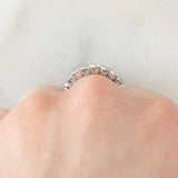 Veretta vintage in platino con alessandriti (0.43ctw) e diamanti (0.51ctw), anni ‘80/‘90