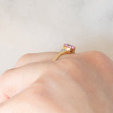 Anello vintage con zaffiro rosa (0.52ct ca.) e diamanti, annni ‘90