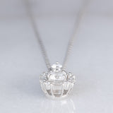 Collana vintage in platino con ciondolo con diamanti (0.47ctw), anni ‘90