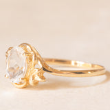 Anello vintage in oro giallo 10K con acquamarina (0.65ct ca.)