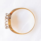 Trilogy bypass antico in oro giallo e bianco 15K con diamanti (0.12ctw ca.), anni ‘20