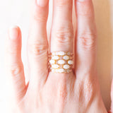 Anello harem vintage in oro giallo 14K con opali (1.50ctw ca.), anni ‘60