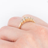 Veretta vintage in oro giallo 14K con diamanti fancy brown di taglio princess (1ctw ca.), anni ‘90