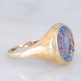 Anello da cocktail vintage in oro giallo 9K con fluorite (9ct ca.), anni ‘70/‘80
