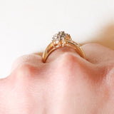 Anello vintage in oro giallo e bianco 14K con diamanti di taglio brillante (1ctw ca.), anni ‘70