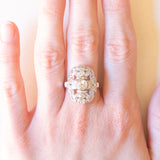 Anello Art Déco in platino e in oro bianco 14K con diamanti (0.87ctw ca.), anni ‘30