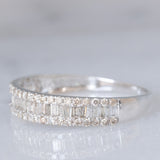 Anello a fascia in oro bianco 18K con diamanti (0.50ctw), anni ‘70/‘80
