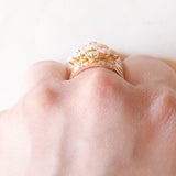 Anello harem vintage in oro giallo 14K con opali (1.50ctw ca.), anni ‘60
