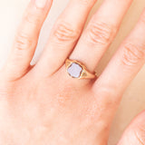 Anello da sigillo antico in oro giallo 9K con agata, primi del ‘900