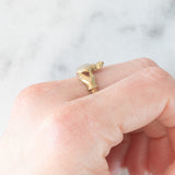 Anello Claddagh vintage in oro giallo 9K con diamanti