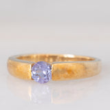 Solitario vintage in oro giallo 9K con tanzanite (0.57ct ca.)